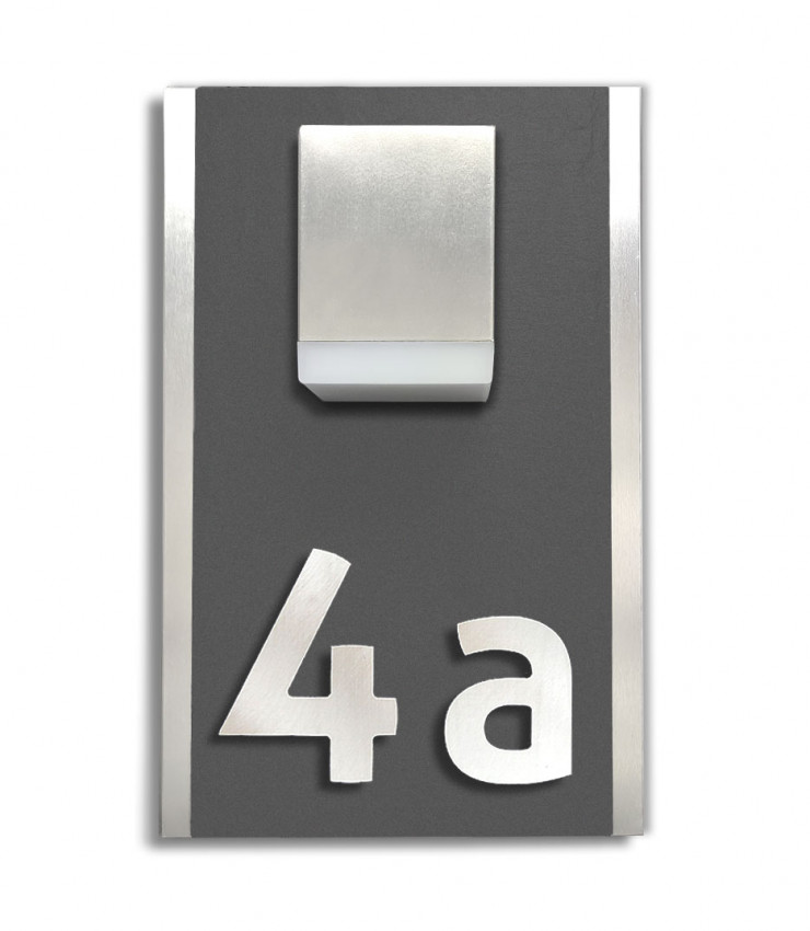 Bewegungssensor,Sensor,Palais,Leuchte hausnummer, EDELSTAHL, LED, DESIGN, HAUSNUMMER, LEUCHTE, GEbürstet,Anthrazit,7016