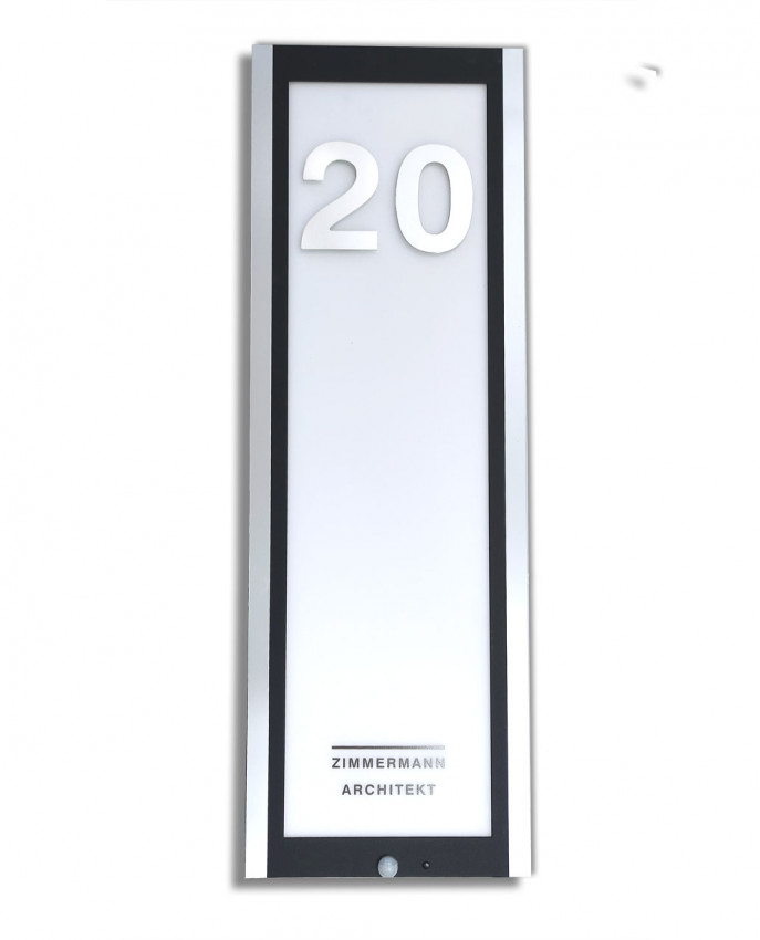 Doorpanel, LED,Hausnummer, Beleuchtet, edelstahl, Acryl, Ral, 7016, Anthrazit, Modern, Design, gebürstet, Strahler