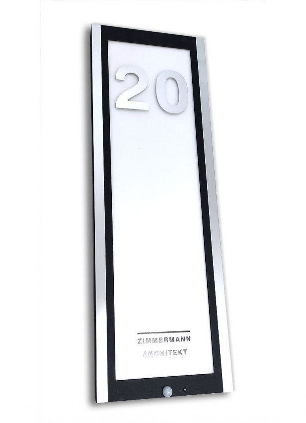 Silber, LED, Hausnummer beleuchtet, Doorpanel, Beleuchtet, edelstahl, , Anthrazit,