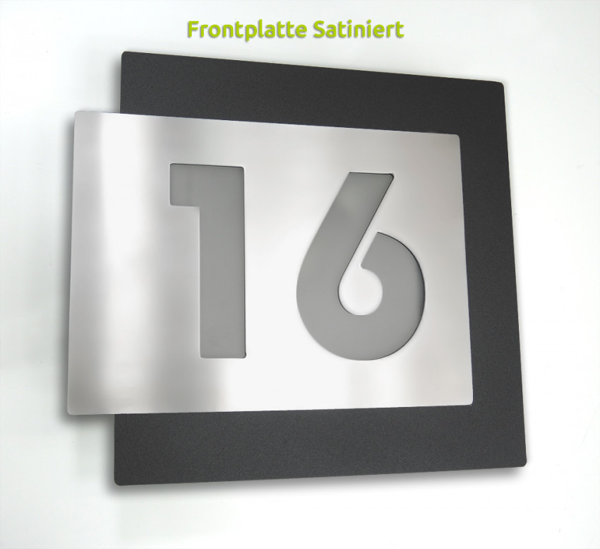 Smart, App, Dämmerunssensor,Sensor,Lampe, hausnummer, EDELSTAHL, LED, DESIGN, mit HAUSNUMMER, satiniert,Anthrazit,7016
