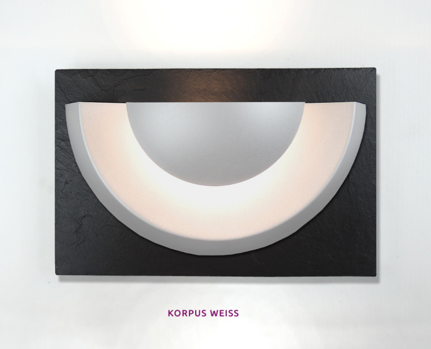 Aussenleuchte, WEISS, WandLeuchte, Schiefer, LED, Up & Down