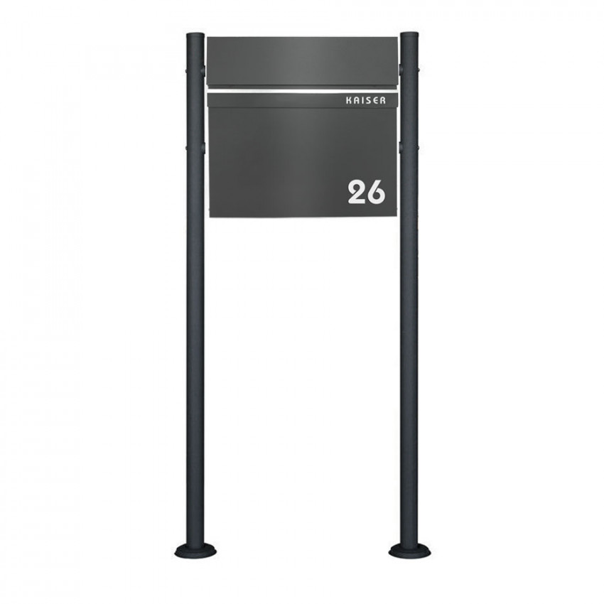 p88-2,Premium,Standbriefkasten, Ral7016, Anthrazit, Name, sehr gut, kio Times