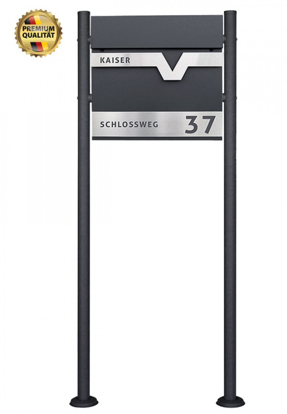 Prime22, NAME,Edelstahl,Anthrazit,Beschriftung,Seitlich, Wetterfest, Test, Sehr gut