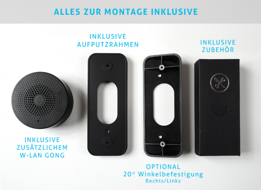 02 ECLIPSE - SMART HOME  W-LAN  2K QHD Video TürKlingel 2-Draht & Gong - ALEXA UND GOOGLE