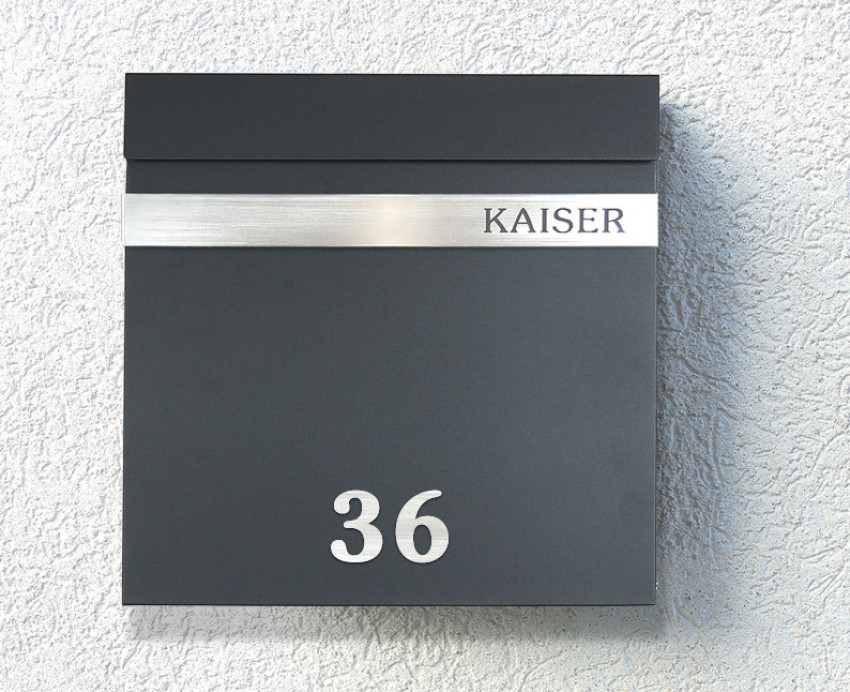 Klingel, Funk-Klingel, Edelstahl, Briefkasten, Schiefer, Wandbriefkasten, Wasserdicht, Standbriefkasten, mit Hausnummer