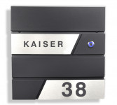 PRIME POST 91 - Klingel PREMIUM Design Briefkasten mit TÜR-KLINGEL  Edelstahl-Anthrazit